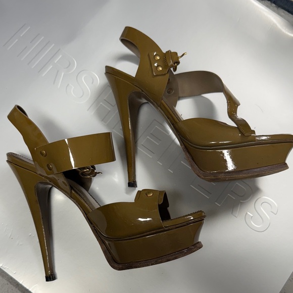 Yves Saint Laurent Women's Shimmering Gold Heels - Picture 2 of 10